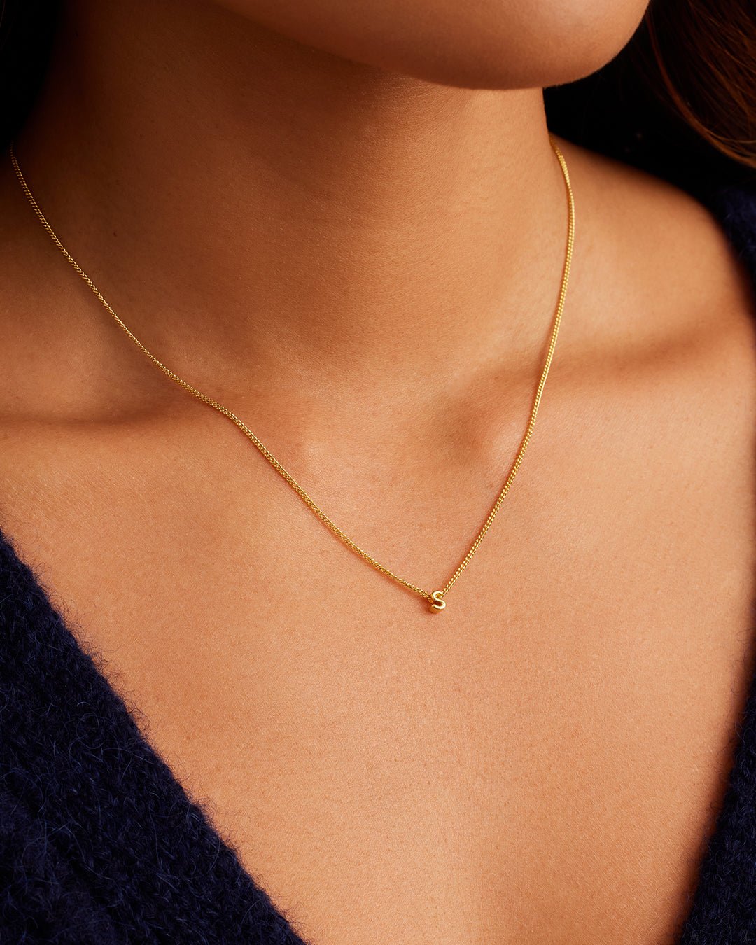 Wilder Mini Alphabet Necklace || option::18k Gold Plated, S