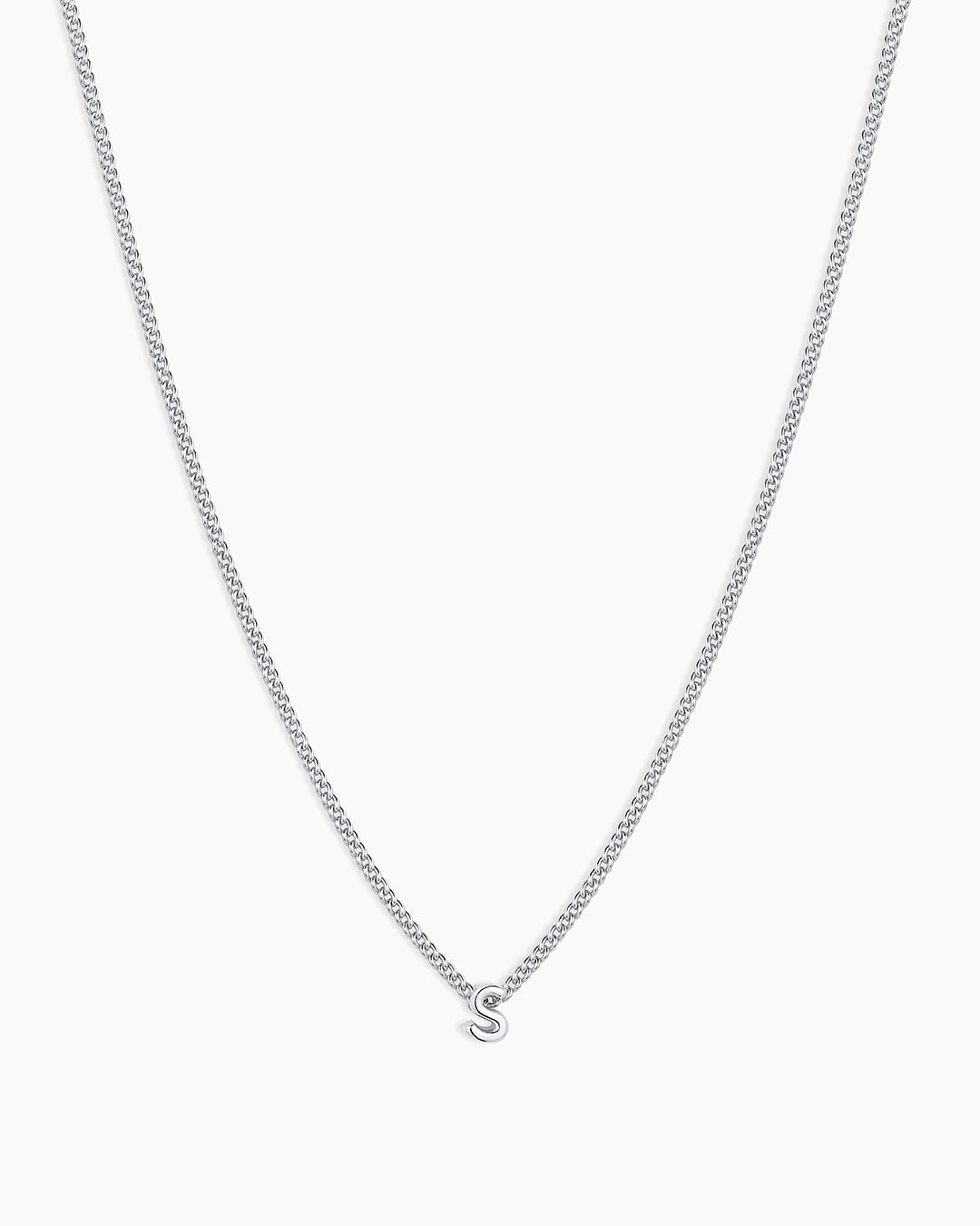 Wilder Mini Alphabet Necklace || option::Silver Plated, S