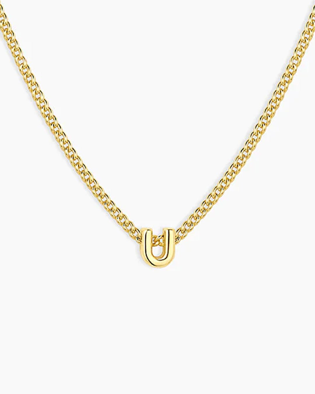 Wilder Mini Alphabet Necklace || option::18k Gold Plated, U