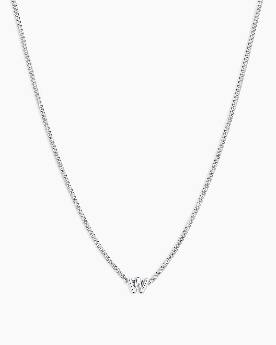 Wilder Mini Alphabet Necklace || option::Silver Plated, W