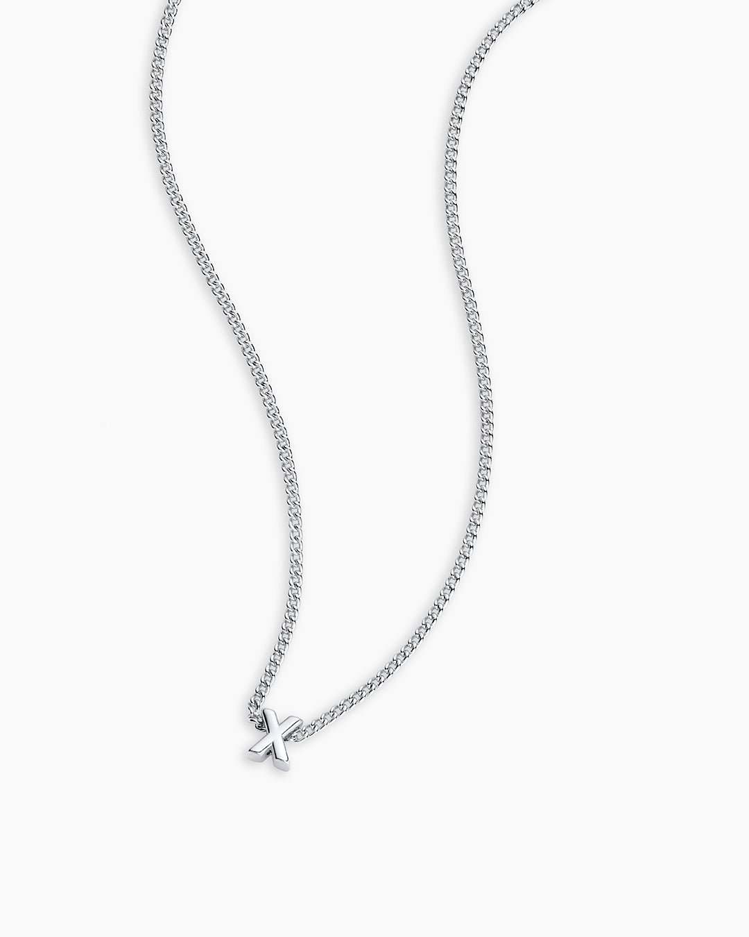 Wilder Mini Alphabet Necklace || option::Silver Plated, X