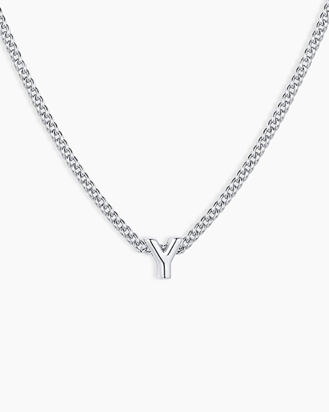 Wilder Mini Alphabet Necklace || option::Silver Plated, Y