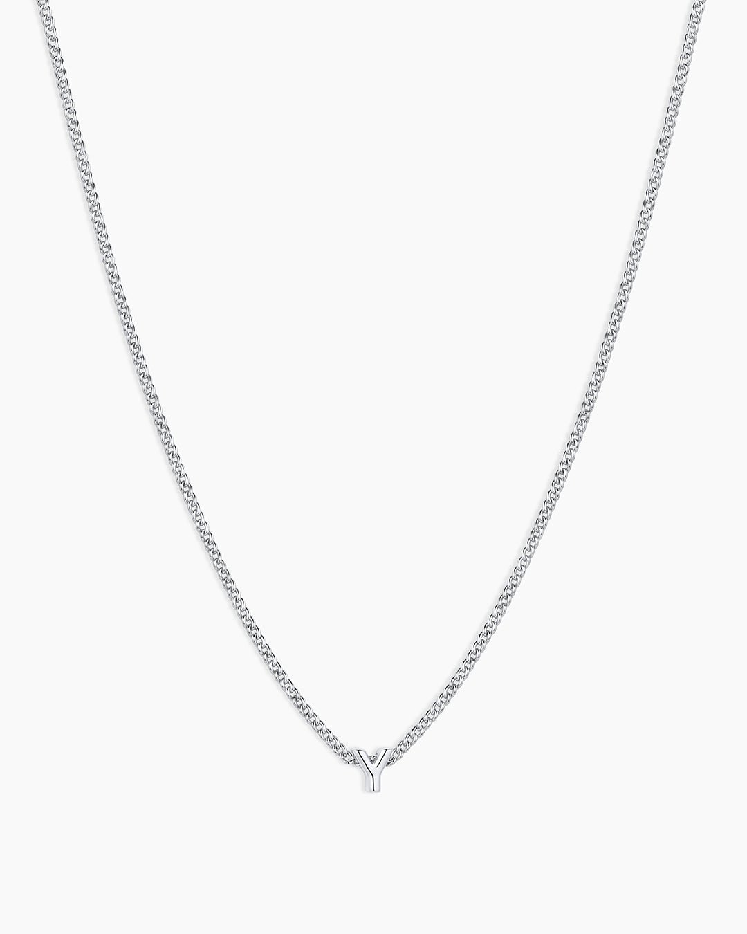 Wilder Mini Alphabet Necklace || option::Silver Plated, Y