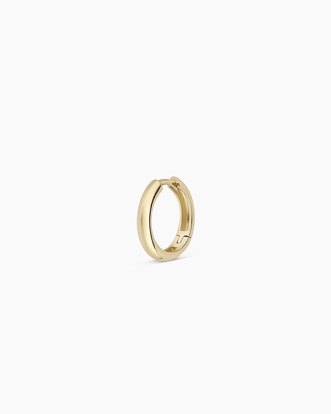 14k Gold Lou Helium Huggie || option::14k Solid Gold, 13 mm, Single