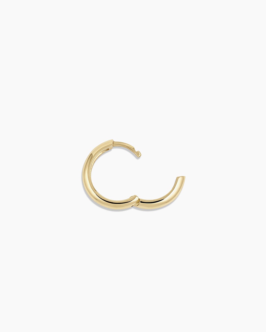 14k Gold Lou Helium Huggie || option::14k Solid Gold, 13 mm, Single