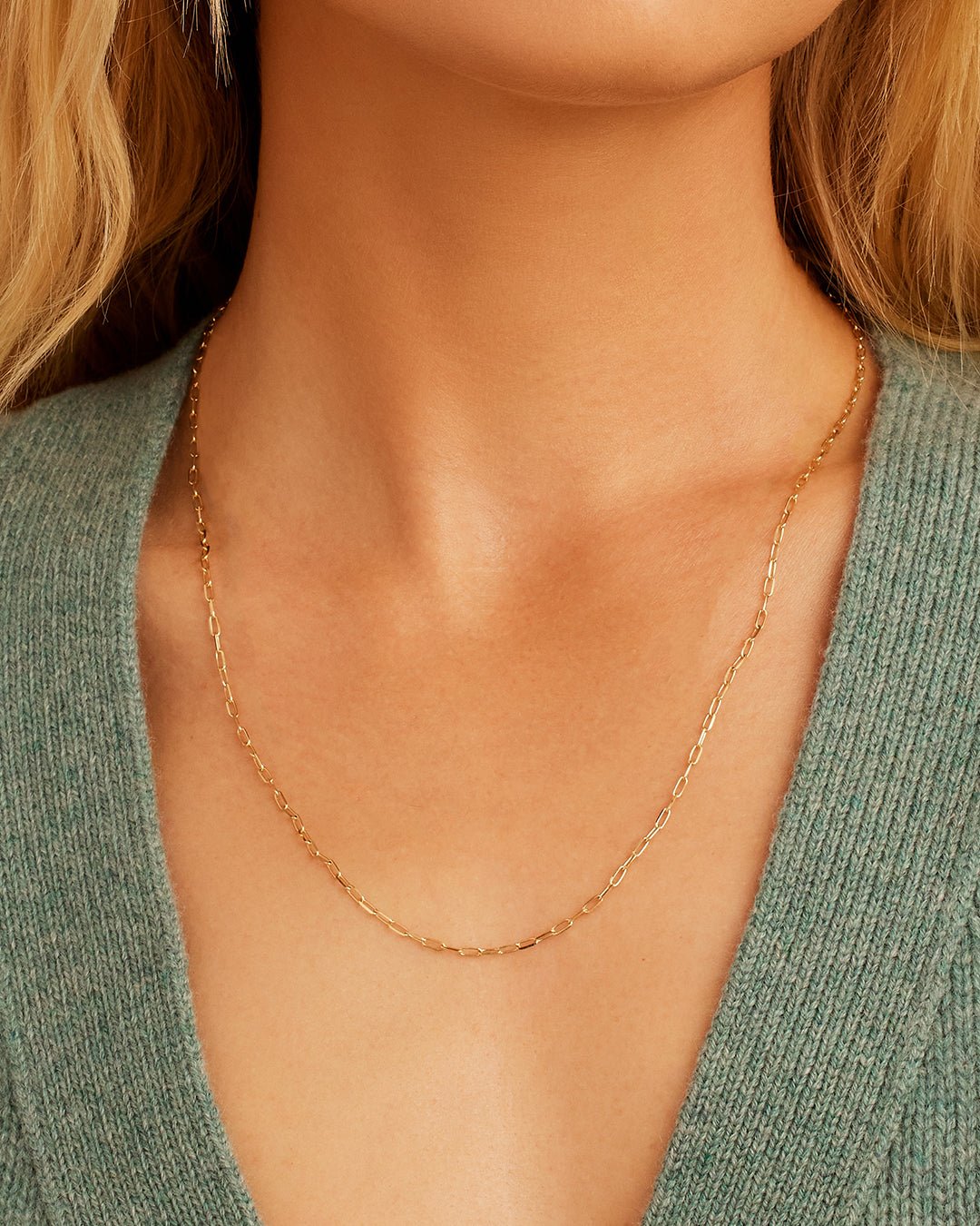 14k Gold Parker Micro Mini Necklace || option::14k Solid Gold, 20 in