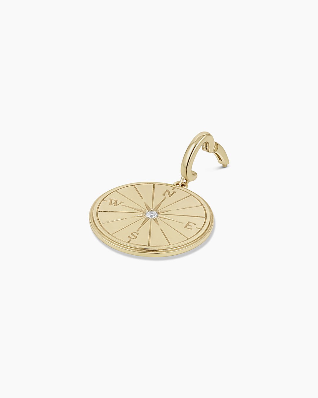 Diamond Compass Charm || option::14k Solid Gold