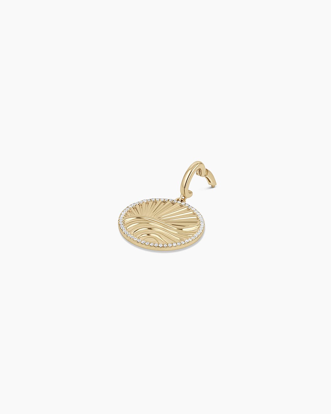 Diamond Wave Charm || option::14k Solid Gold