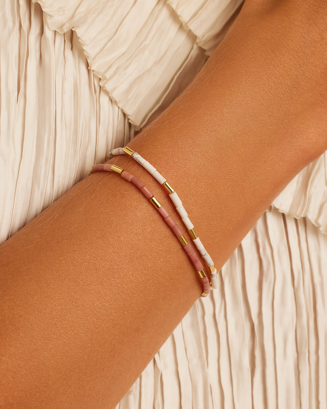 Power Gemstone Tatum Bracelet || option::18k Gold Plated, Rhodochrosite