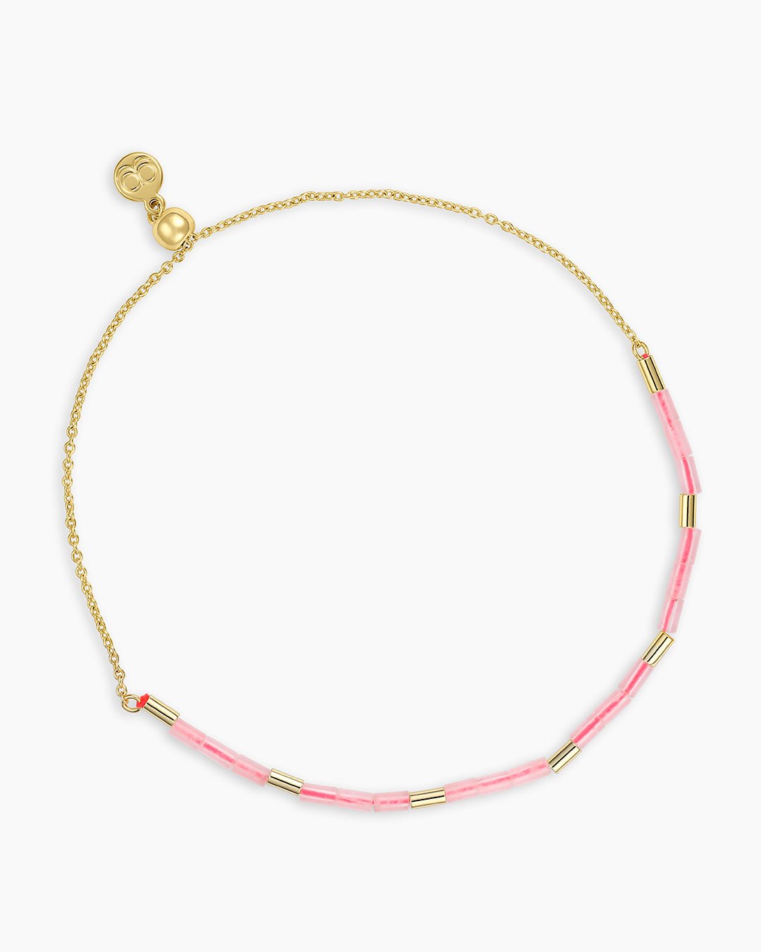 Power Gemstone Tatum Bracelet || option::18k Gold Plated, Rose Quartz