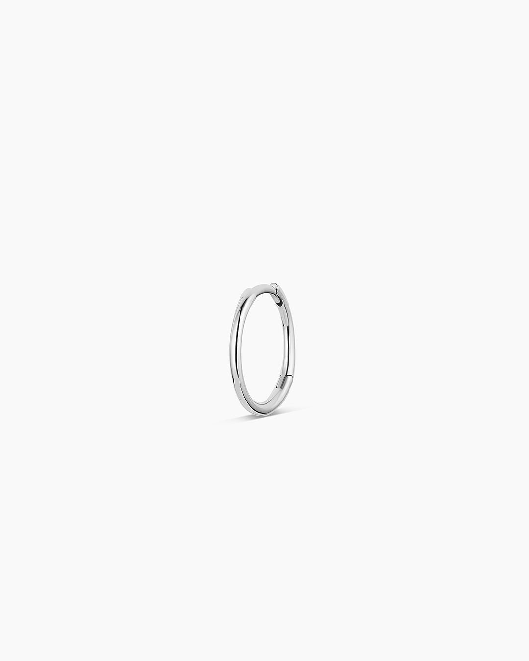 14k White Gold Classic 13 mm Huggie || option::14k Solid White Gold, 13mm, Single