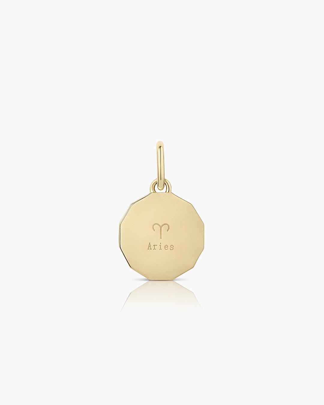 Diamond Zodiac Coin Charm || option::14k Solid Gold, Aries