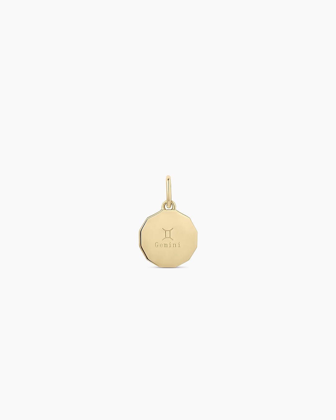 Diamond Zodiac Coin Charm || option::14k Solid Gold, Gemini