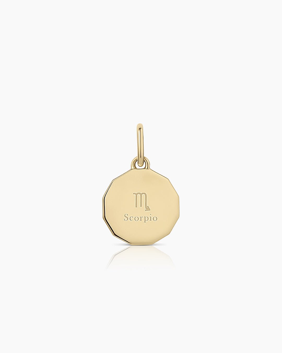 Diamond Zodiac Coin Charm || option::14k Solid Gold, Scorpio