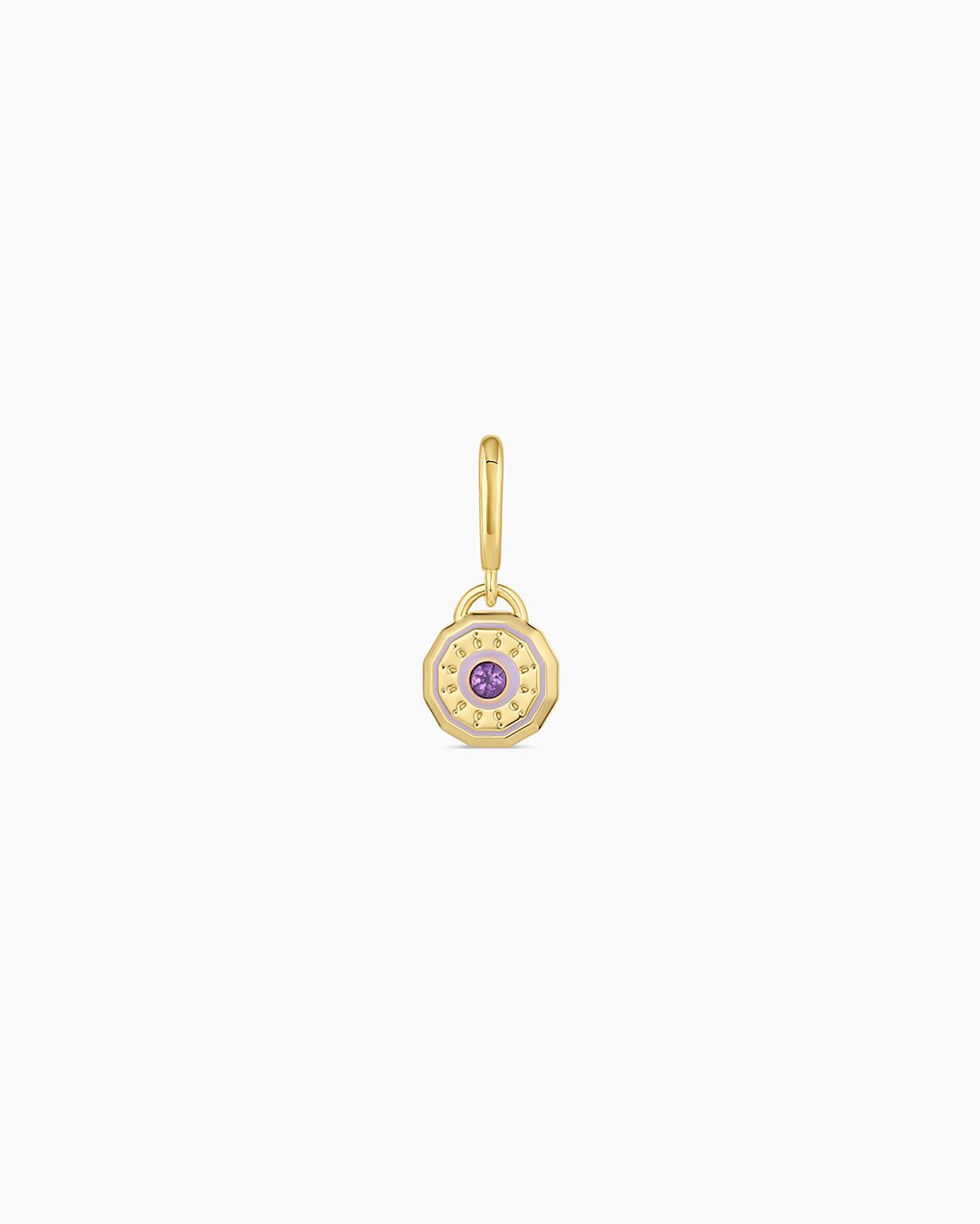 Birthstone Parker Charm || option::18k Gold Plated, Amethyst - February