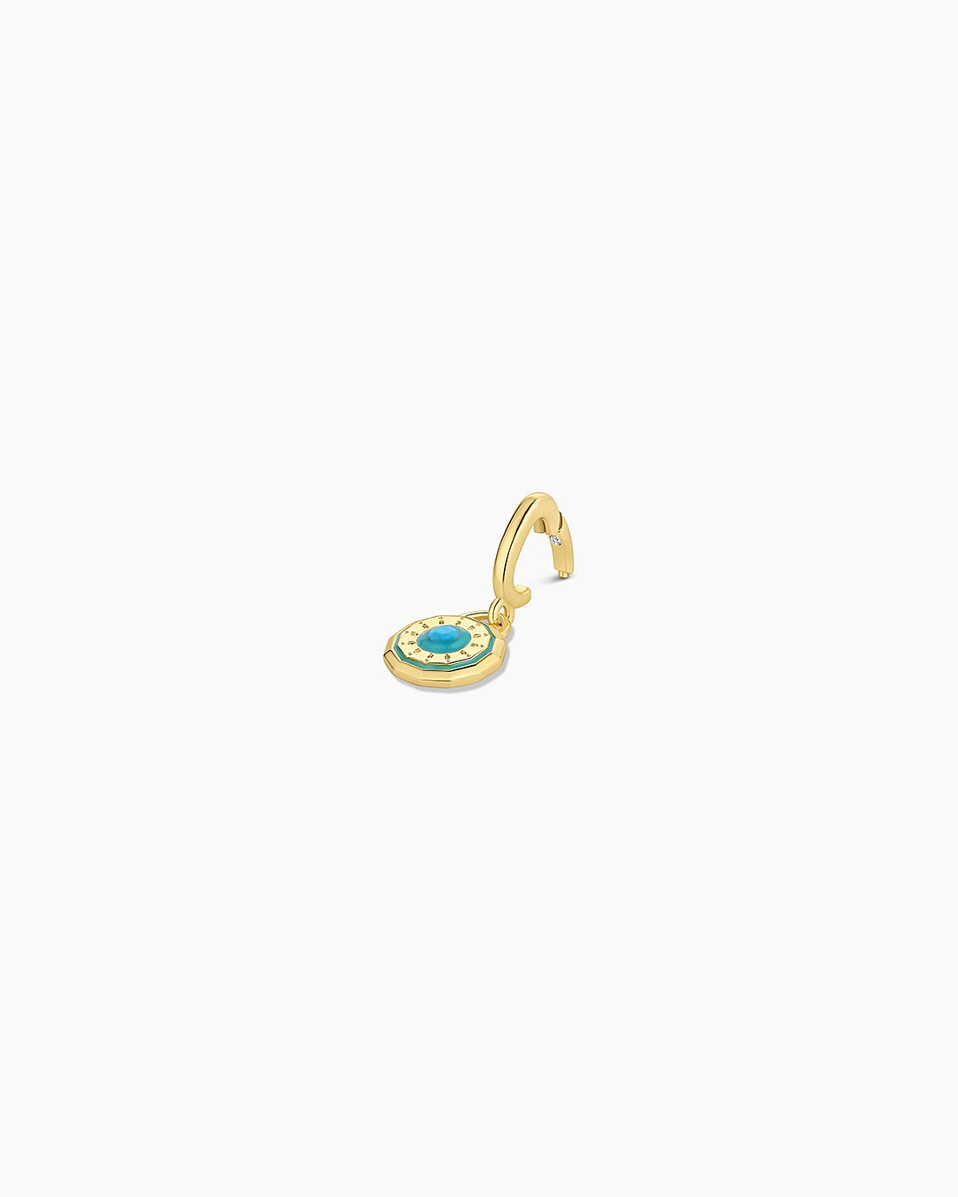 Birthstone Parker Charm || option::18k Gold Plated, Turquoise - December