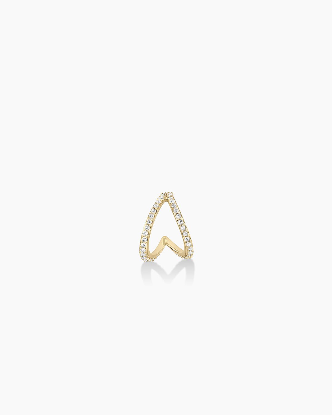 Diamond Pavé Split Huggies || option::14k Solid Gold, Single