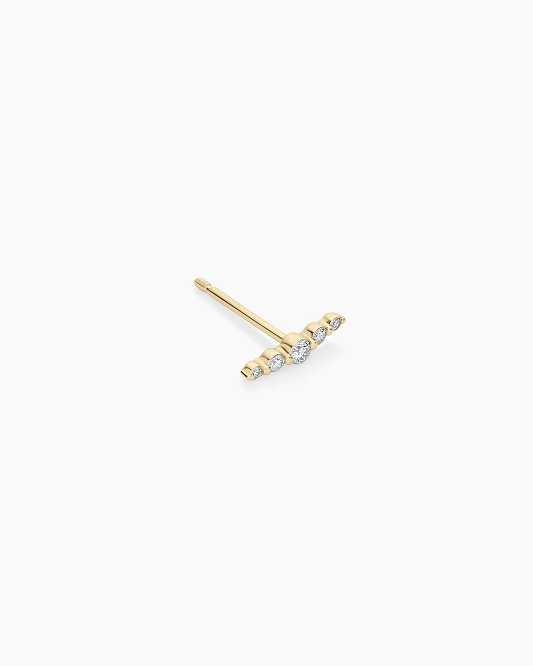 Elle Diamond Row Studs || option::14k Solid Gold