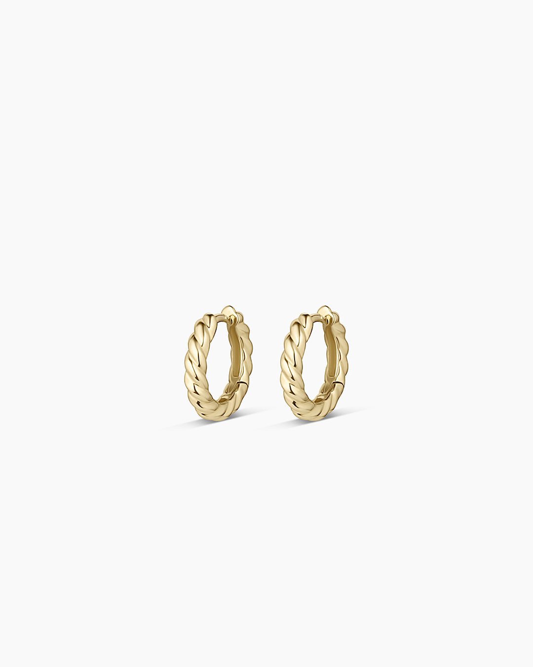 14k Gold Crew Helium Huggies || option::14k Solid Gold, Pair