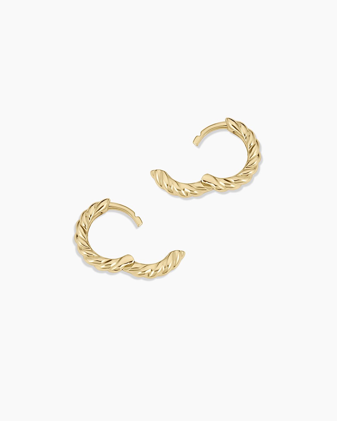 14k Gold Crew Helium Huggies || option::14k Solid Gold, Pair