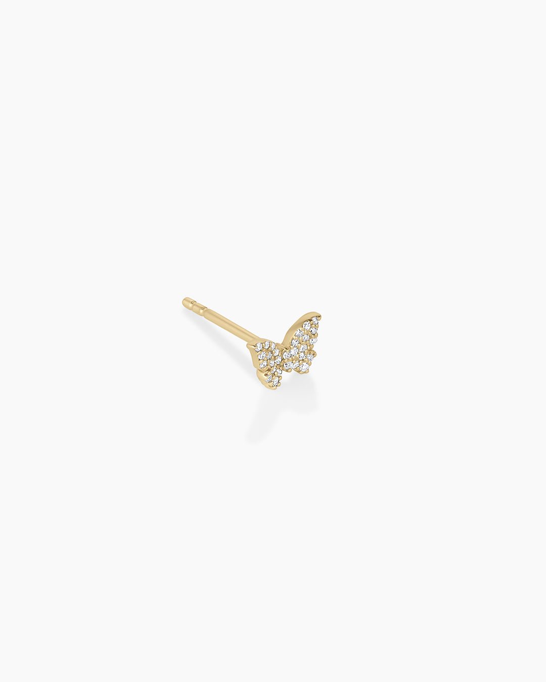 Diamond Butterfly Studs || option::14k Solid Gold