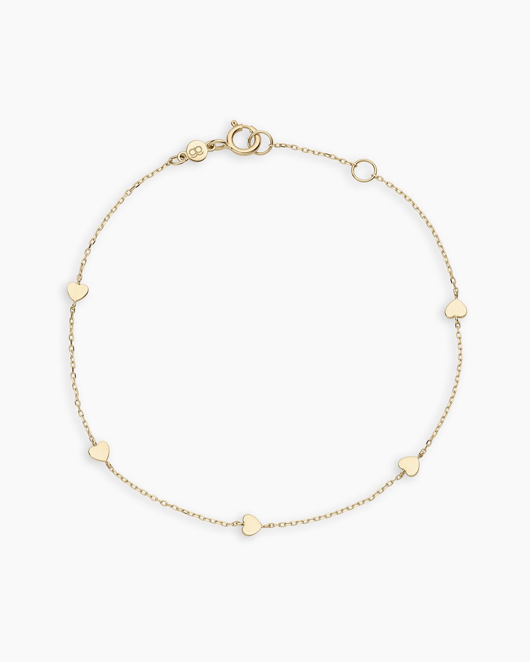 14k Gold Heart Bracelet || option::14k Solid Gold