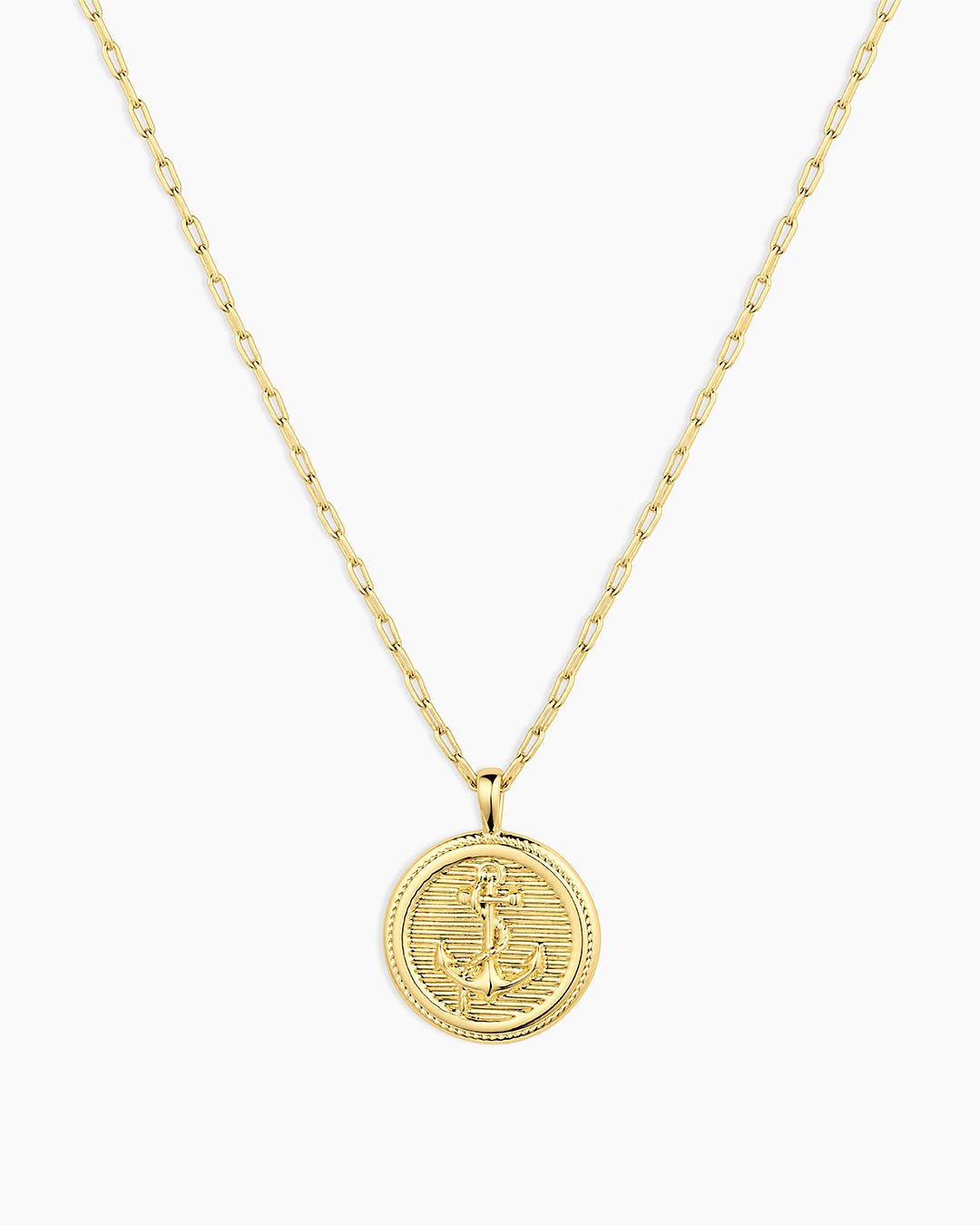 Anchor Coin Necklace || option::18k Gold Plated