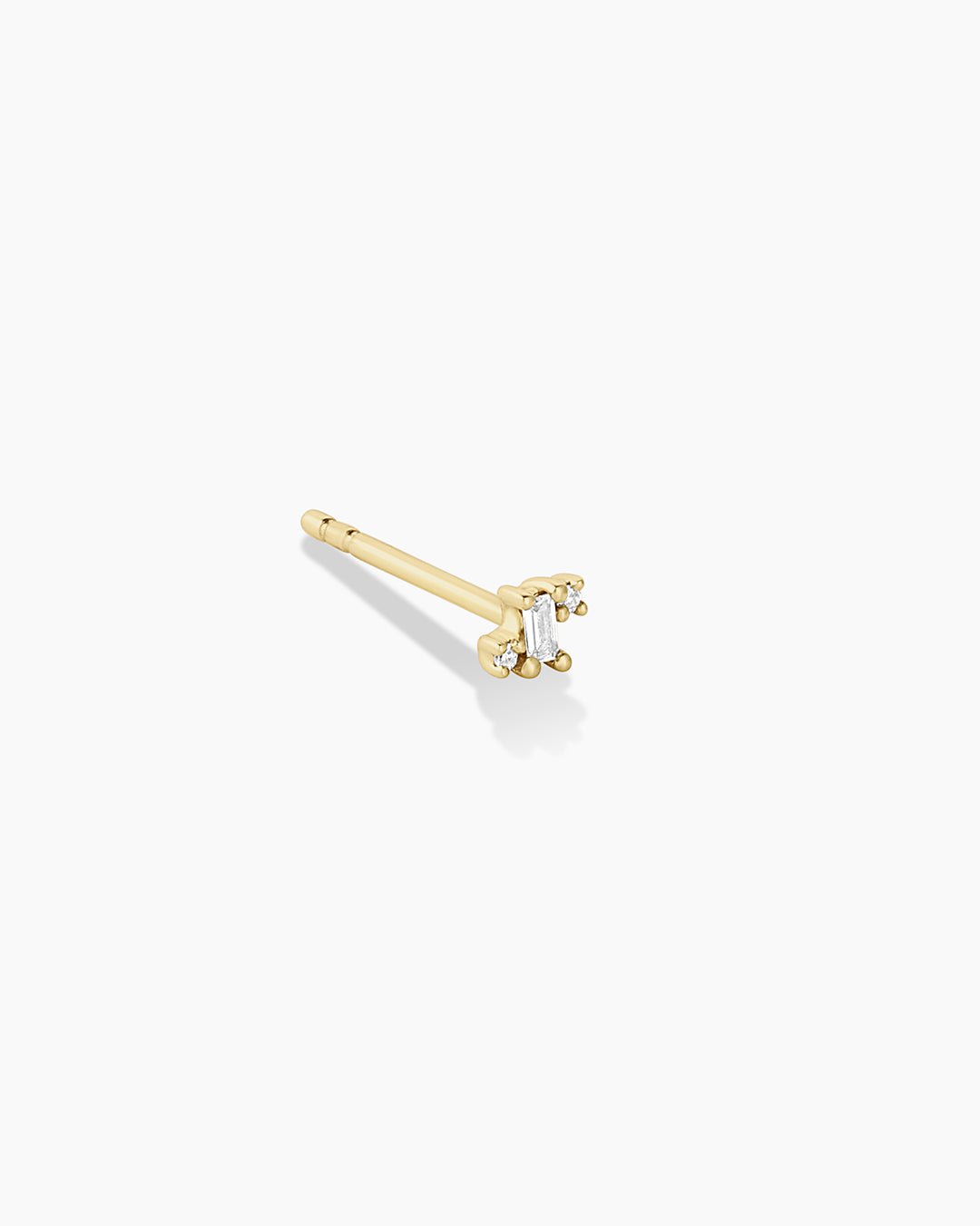 Diamond and White Sapphire Amara Cluster Studs || option::14k Solid Gold, Single