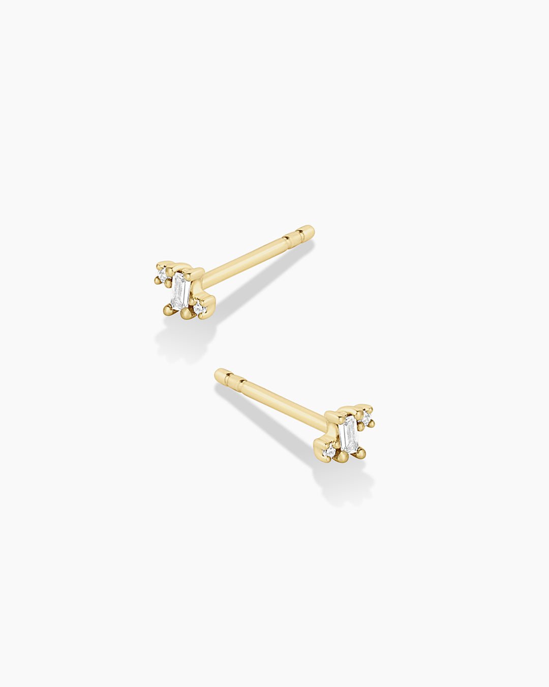 Diamond and White Sapphire Amara Cluster Studs || option::14k Solid Gold, Pair