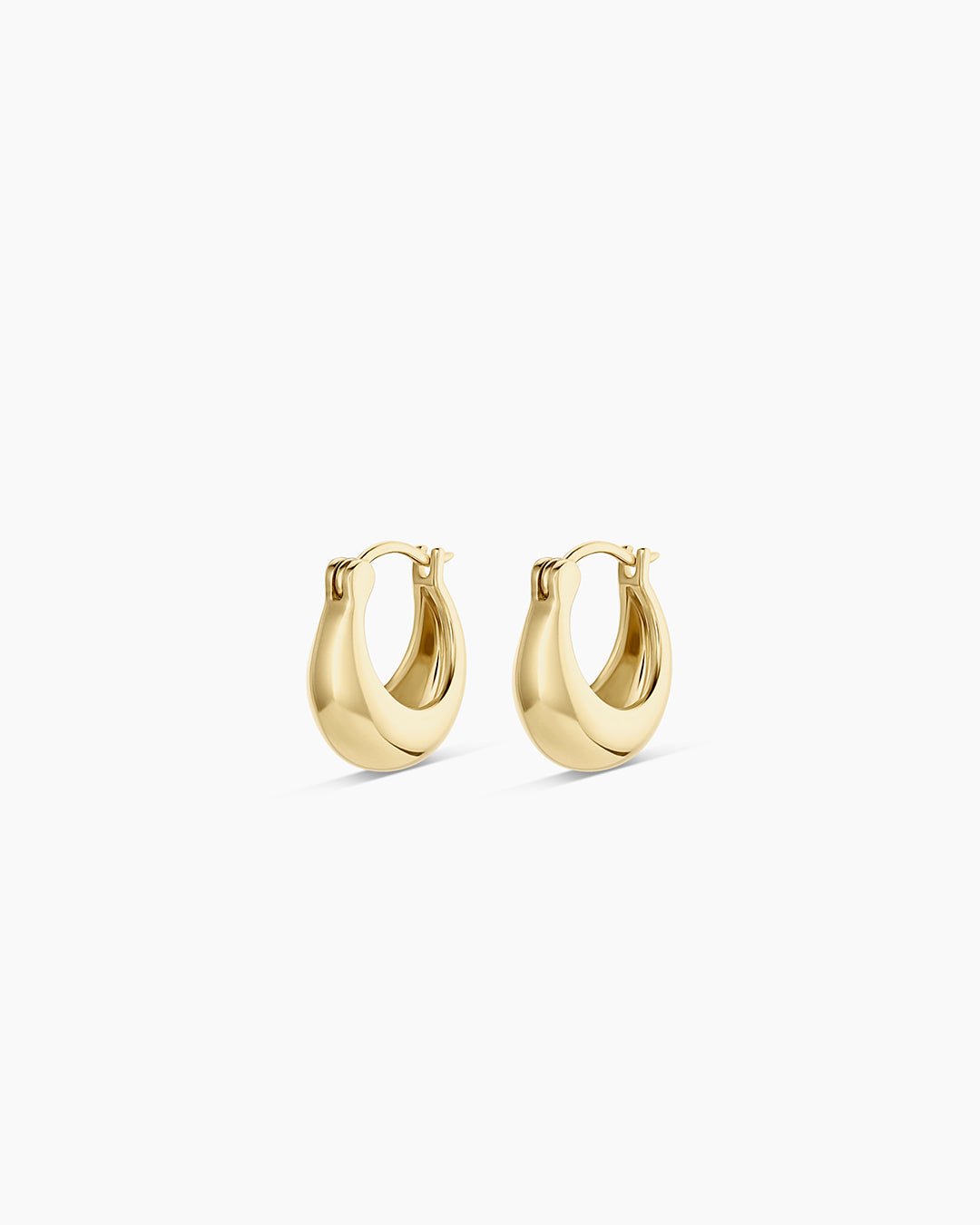 14k Gold Banks Huggies || option::14k Solid Gold, Pair