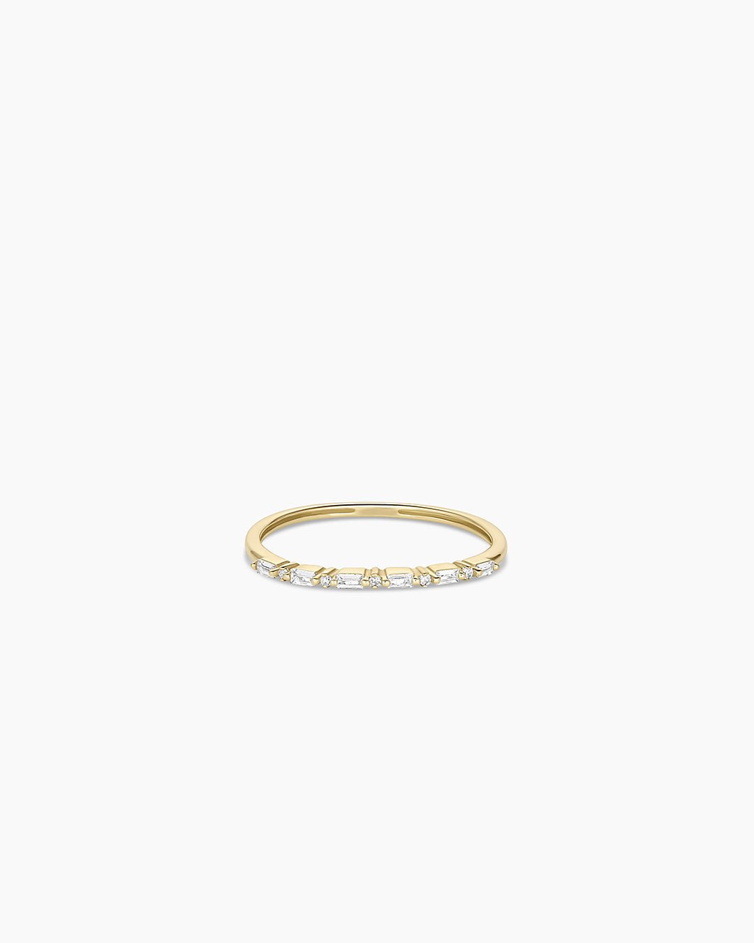 Diamond and White Sapphire Amara Row Ring || option::14k Solid Gold