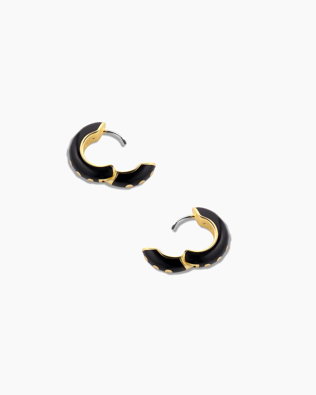 Asher Huggies || option::18k Gold Plated, Black