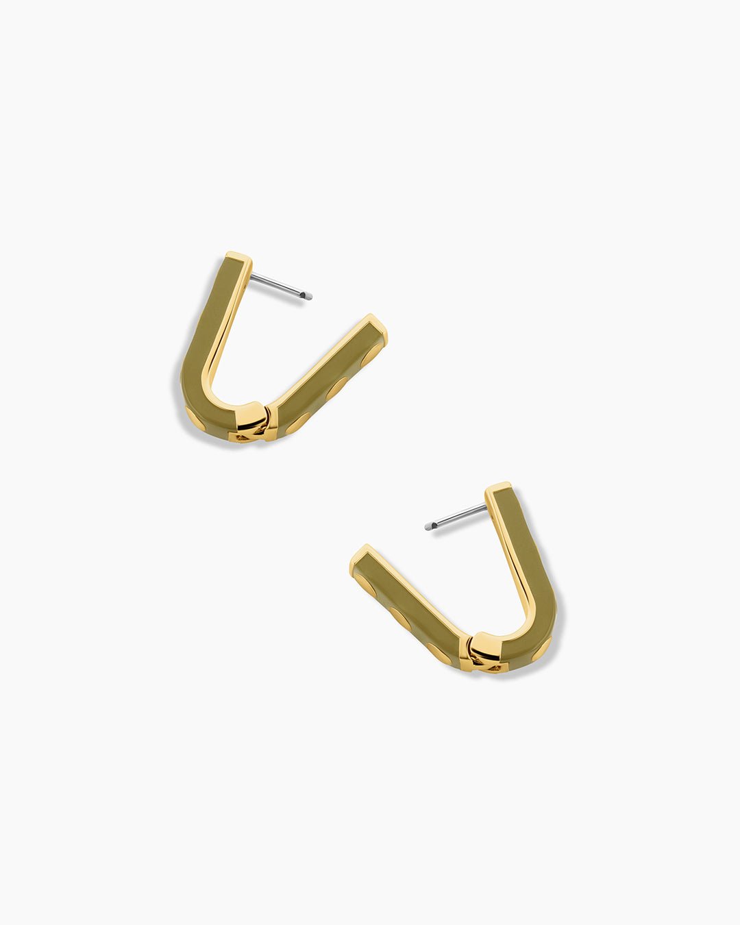 Asher Link Hoops (Enamel) || option::18k Gold Plated, Sage