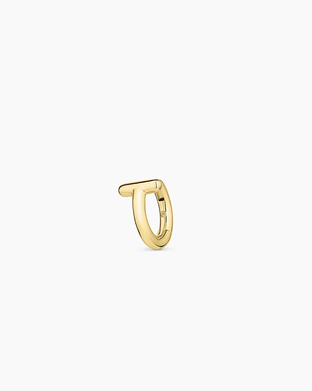 Alphabet Huggie || option::18k Gold Plated, T