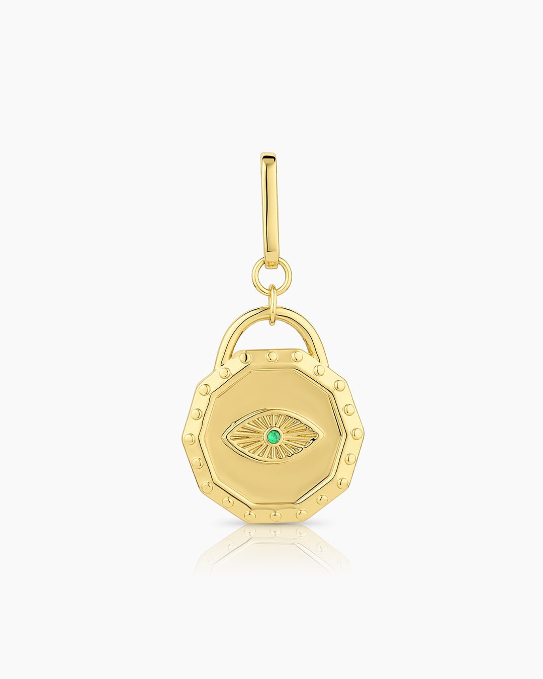 Evil Eye Coin Statement Charm || option::18k Gold Plated