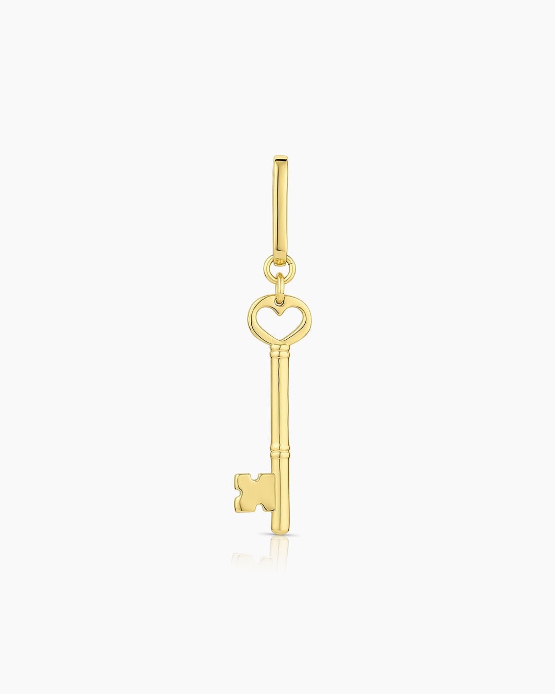 Heart Key Statement Charm || option::18k Gold Plated