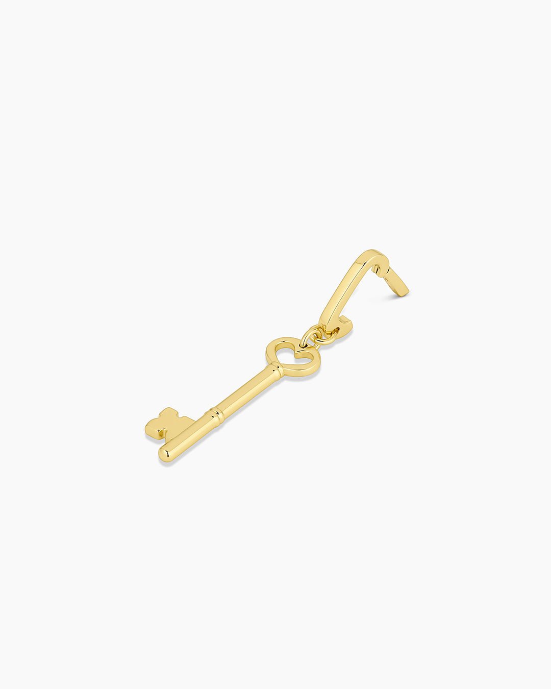 Heart Key Statement Charm || option::18k Gold Plated