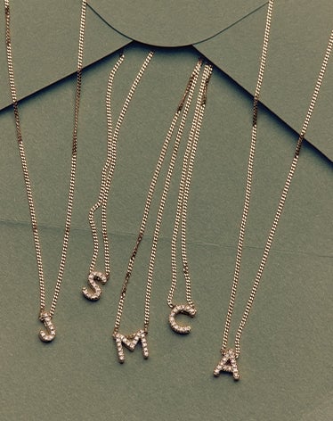 diamond initial necklaces