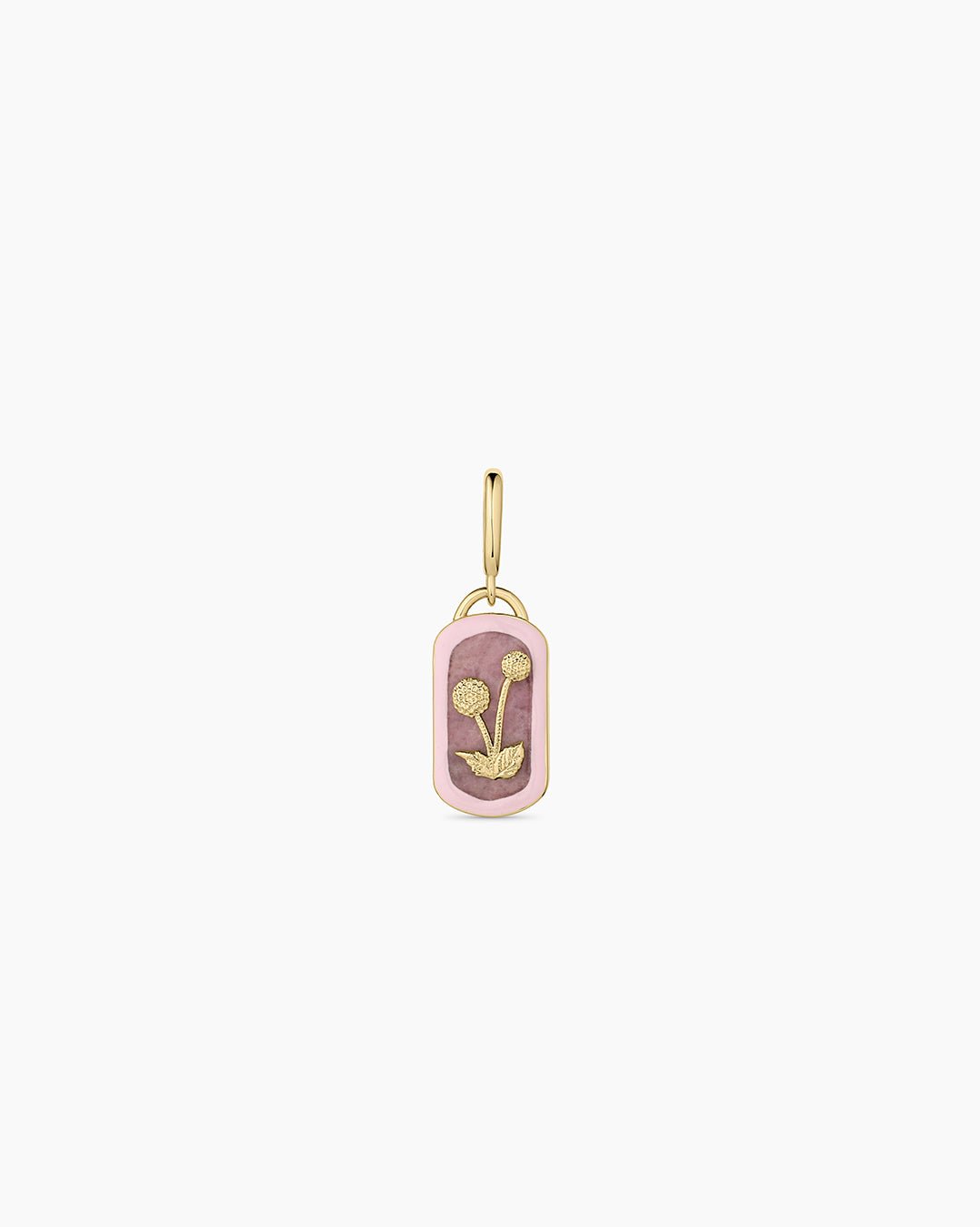 Power Gemstone Compassion Parker Charm || option::18k Gold Plated, Rhodochrosite