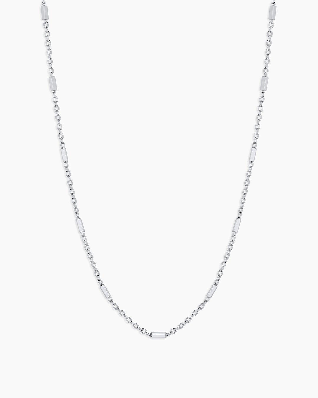 Tatum Necklace || option::19 in., Silver Plated