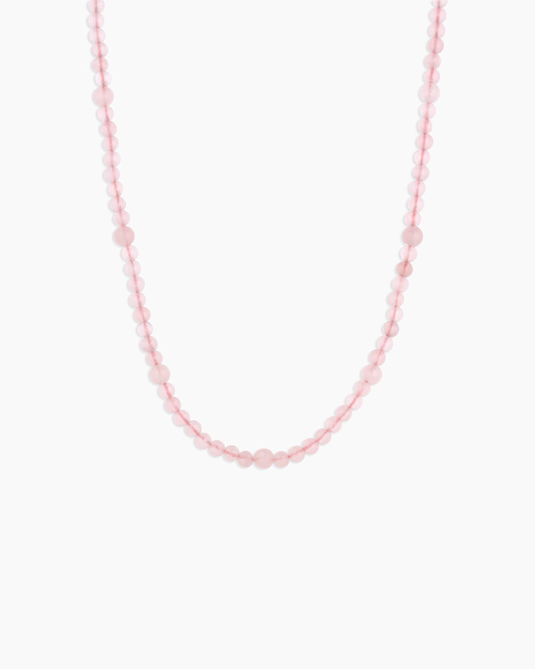 Power Gemstone Beaded Necklace || option::18k Gold Plated, Rose Quartz