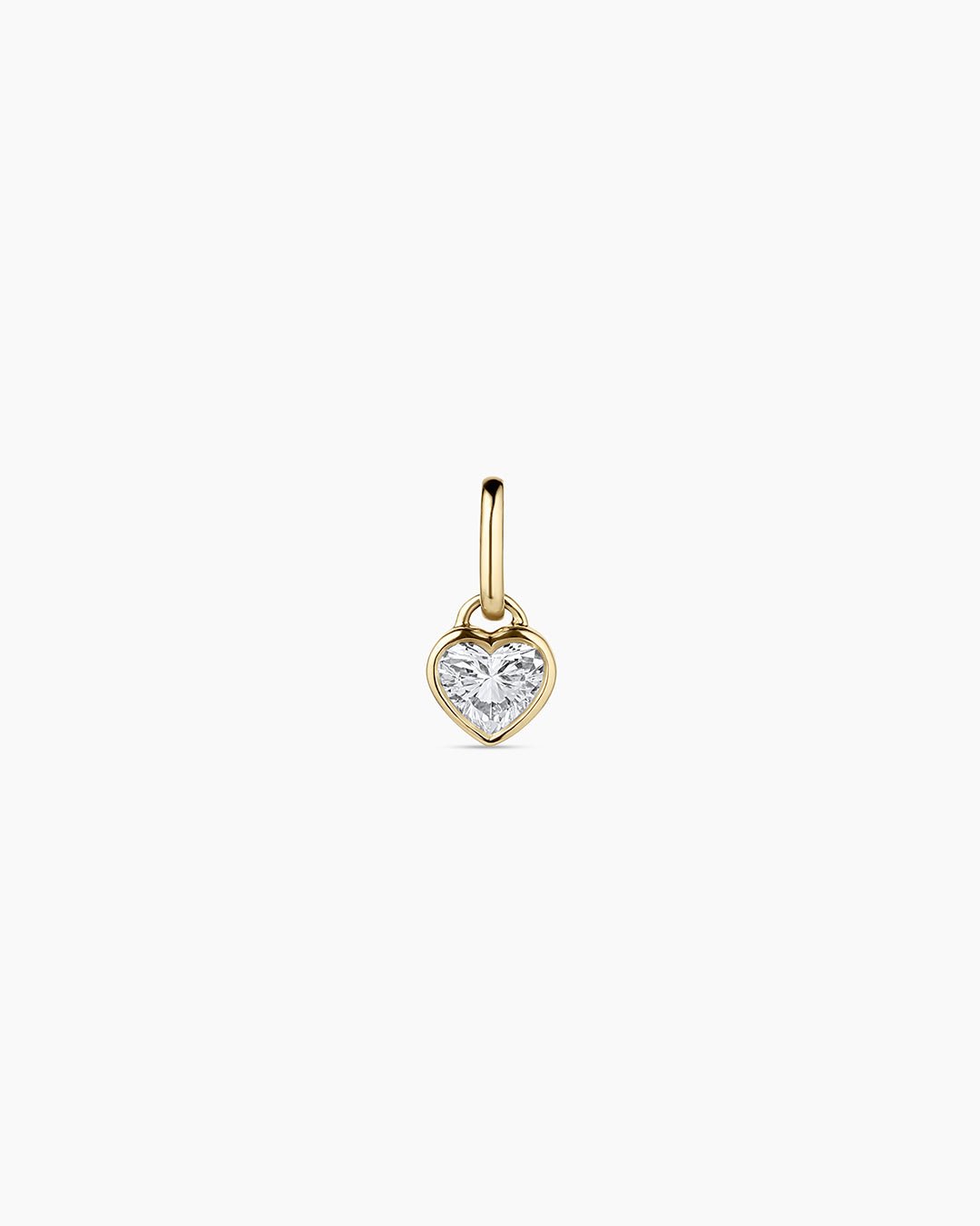 Lab Grown Diamond Heart Charm || option::14k Solid Gold