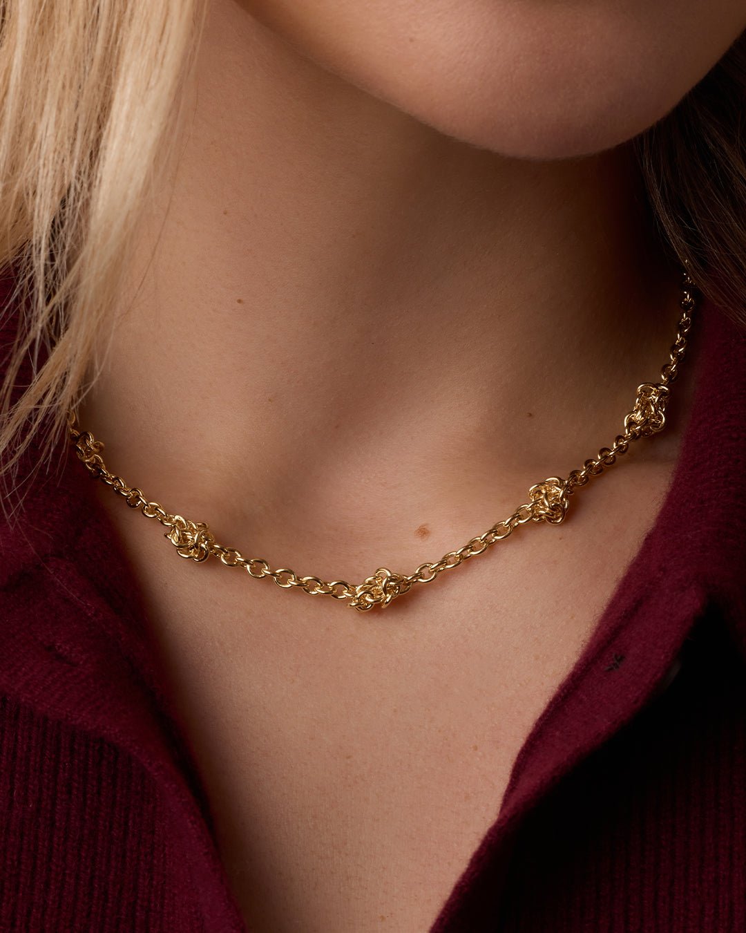 Knotty Necklace || option::18k Gold Plated 