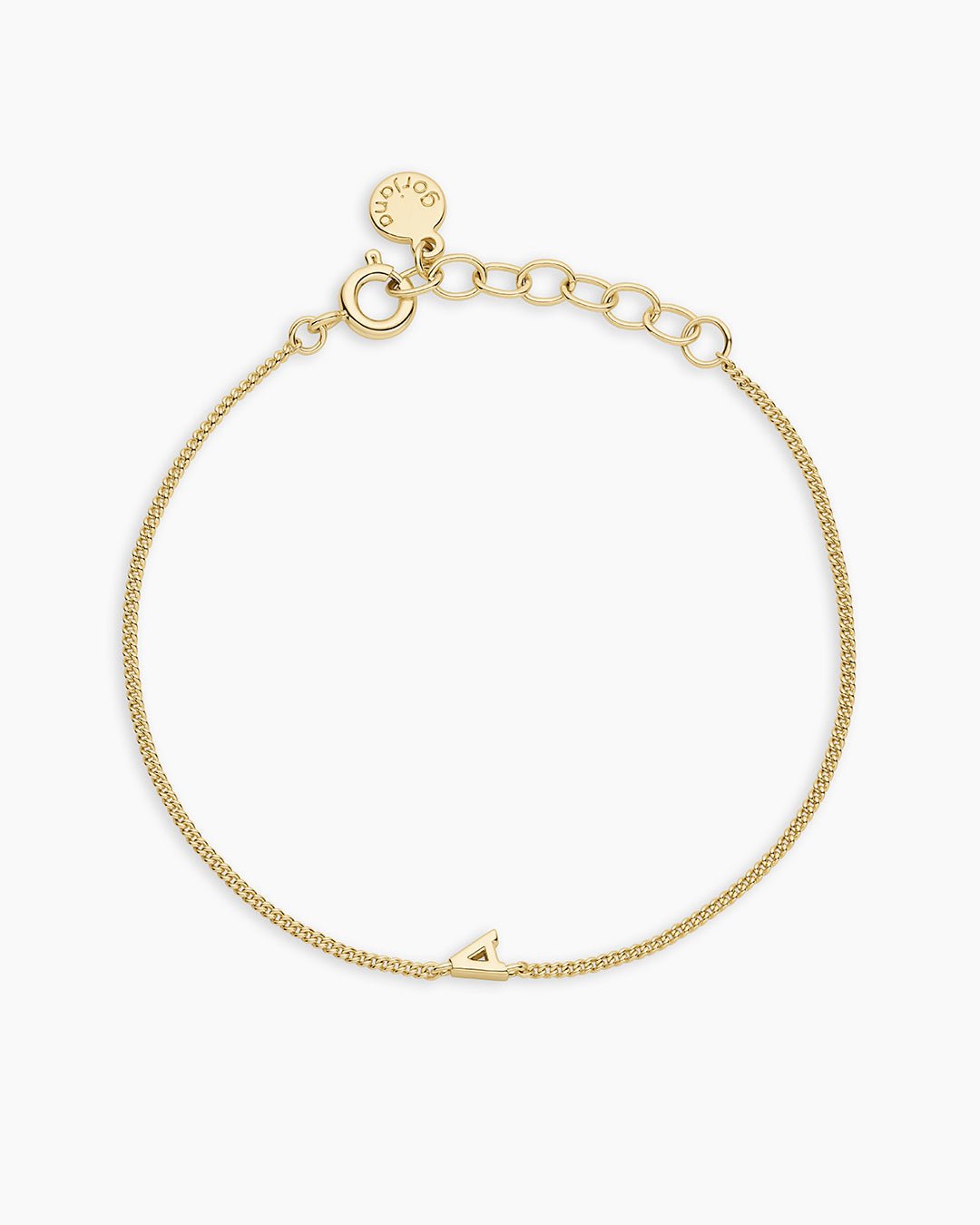 Wilder Mini Alphabet Bracelet || option::18k Gold Plated, A