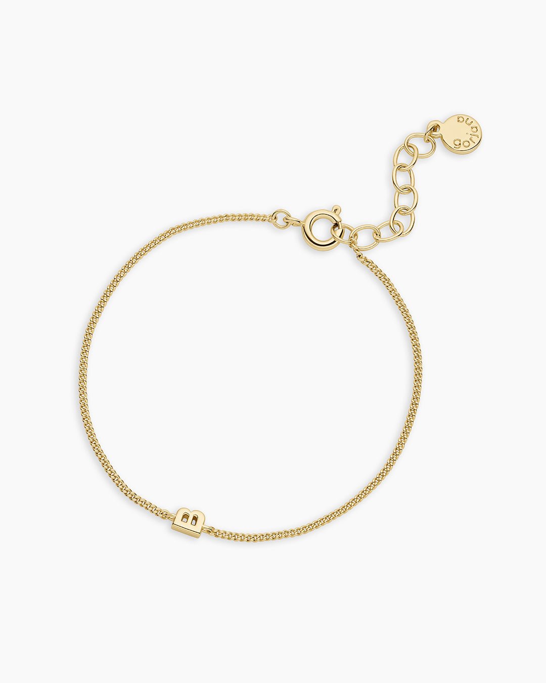 Wilder Mini Alphabet Bracelet || option::18k Gold Plated, B