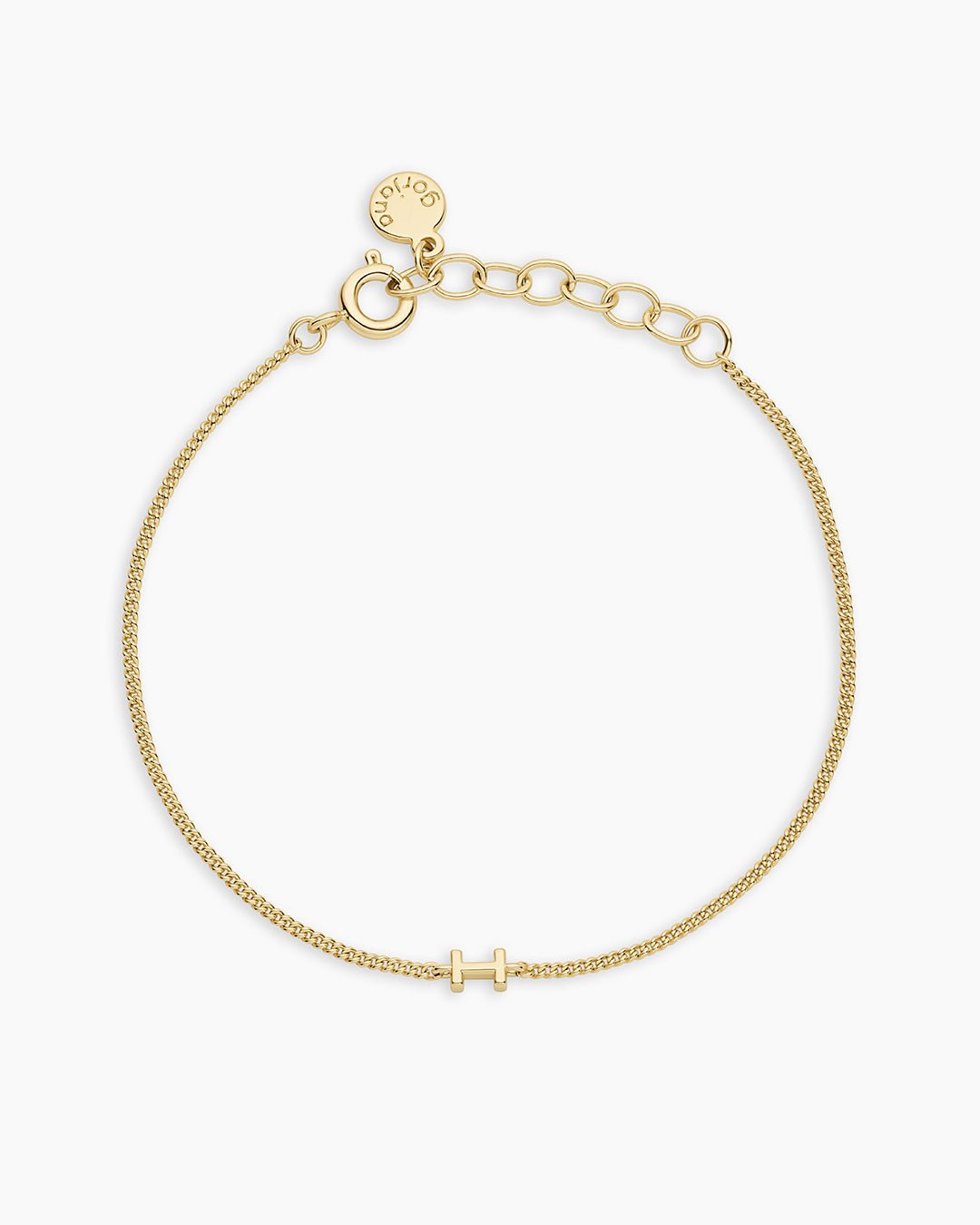 Wilder Mini Alphabet Bracelet || option::18k Gold Plated, I