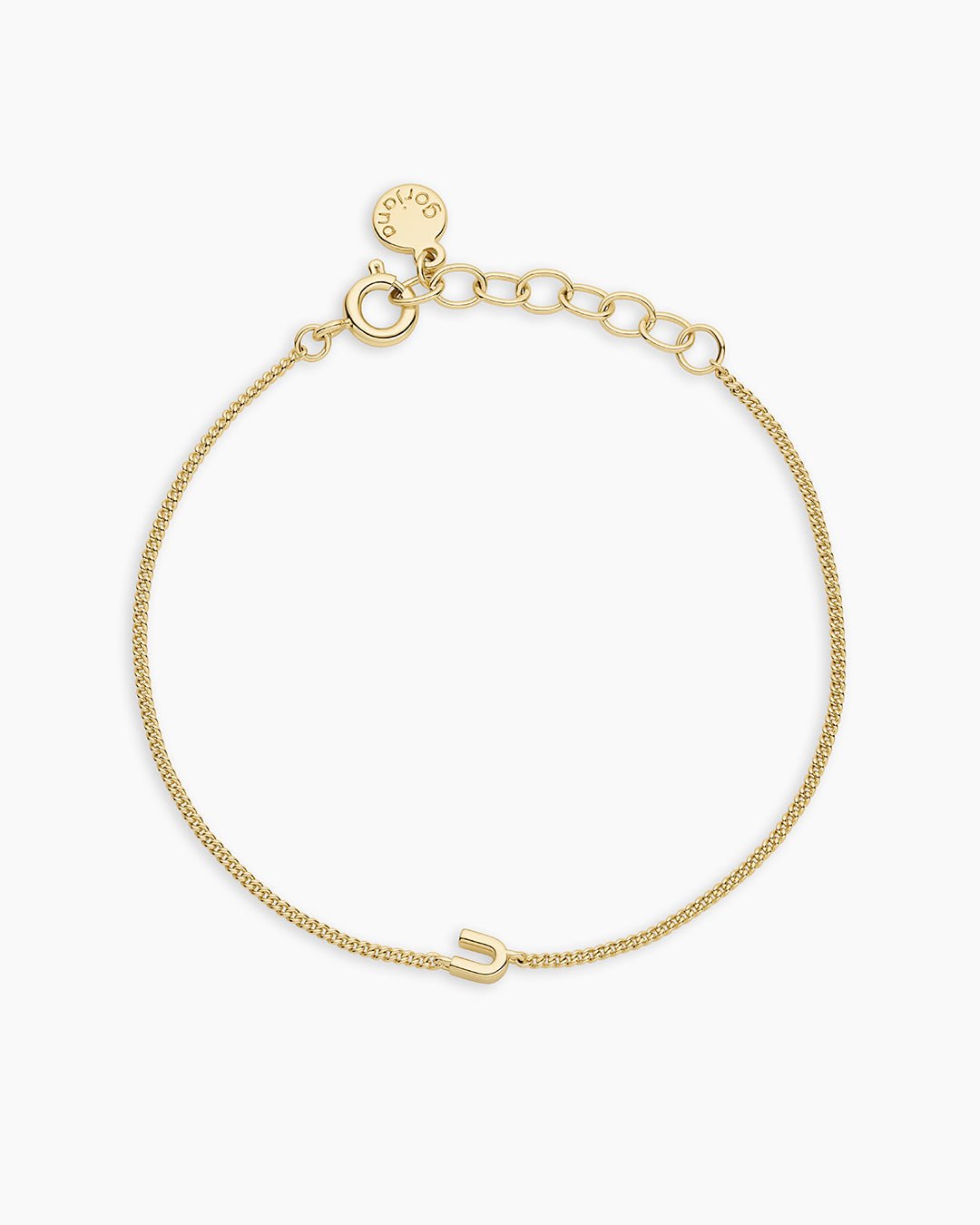 Wilder Mini Alphabet Bracelet || option::18k Gold Plated, U