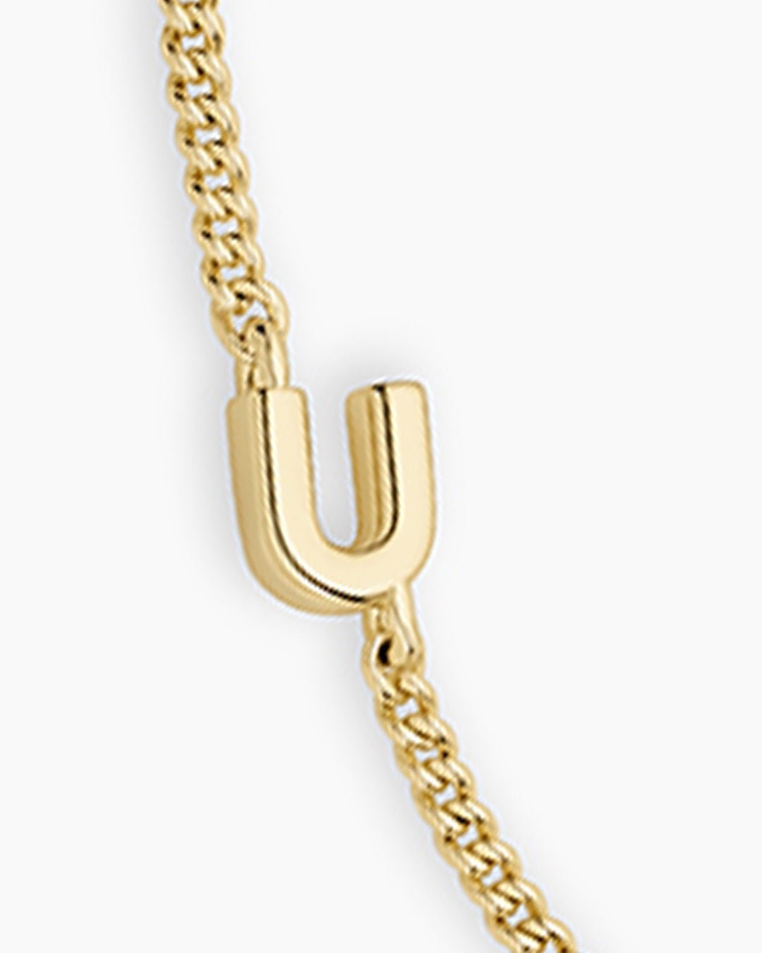 Wilder Mini Alphabet Bracelet || option::18k Gold Plated, U