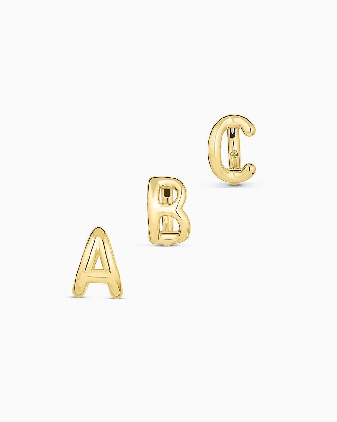 18k gold plated alphabet huggie