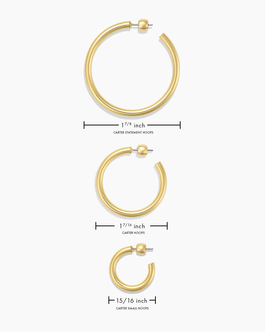 Carter Small Hoops || option::18k Gold Plated